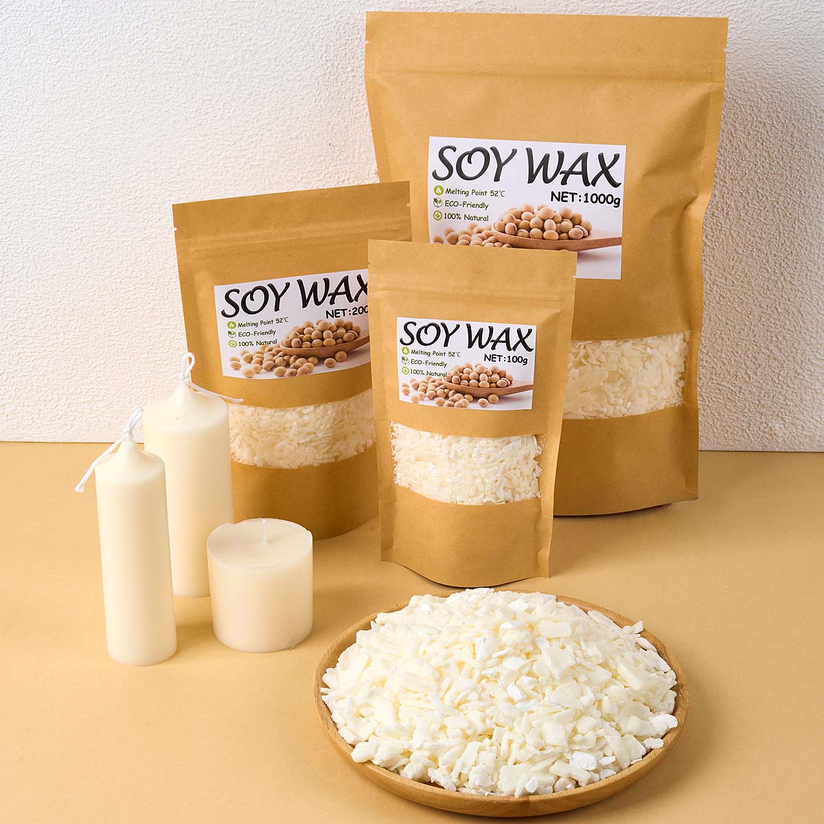 1 libras de cera de soja branc - Candle Making Set avaliação e preço
